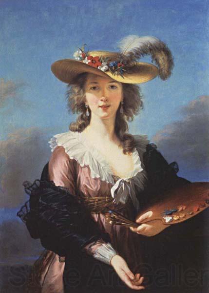 Elisabeth-Louise Vigee-Lebrun Self-Portrait in a Straw Norge oil painting art